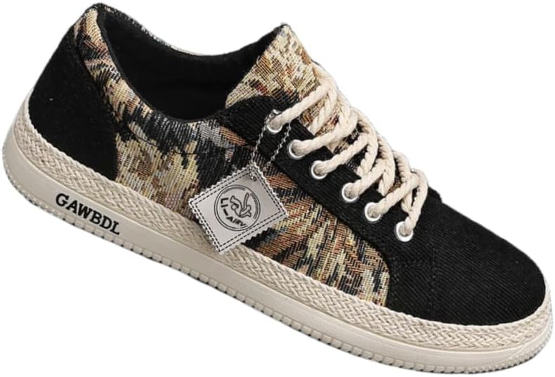 

Мужские повседневные кроссовки на шнуровке - стильные обувь из холста - подходят для поездок на работу, активного отдыха и ежедневного использования Fmshi, черный