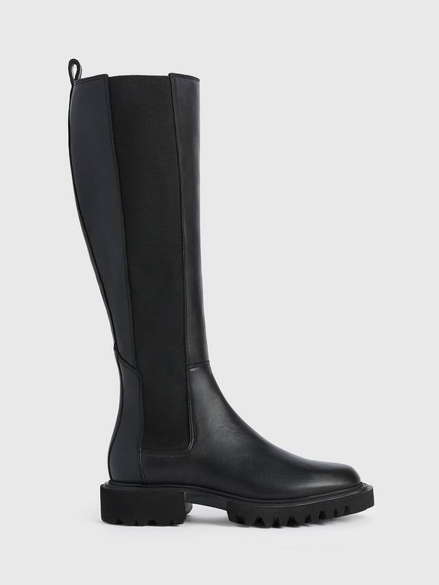 Кожаные сапоги до колен от мейв AllSaints, черный