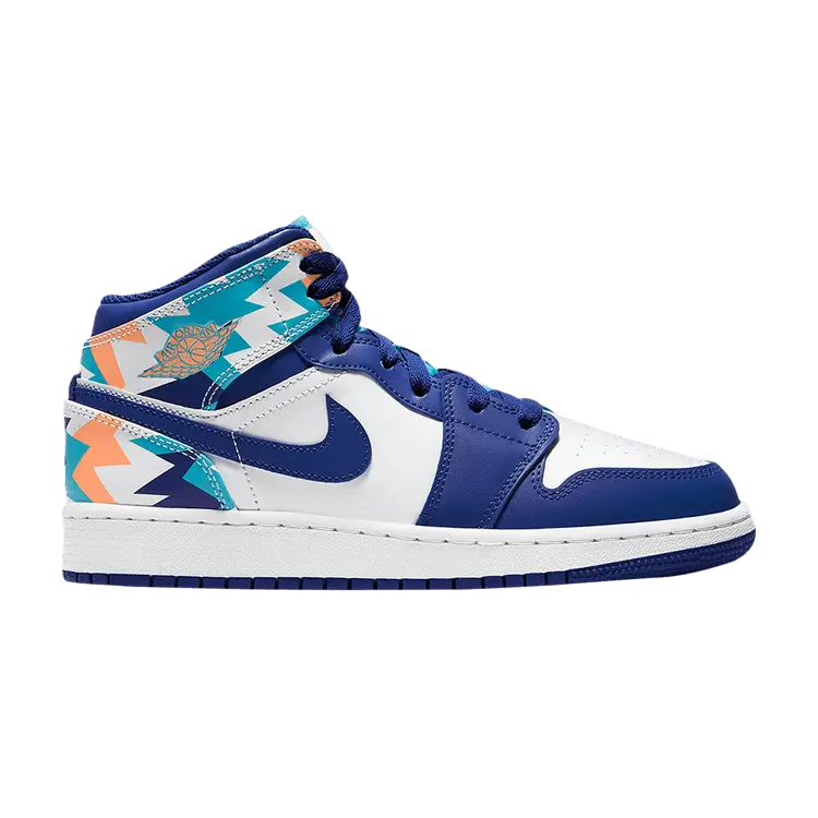 

Кроссовки Air Jordan Air Jordan 1 Mid GS 'Geometric Pint', синий
