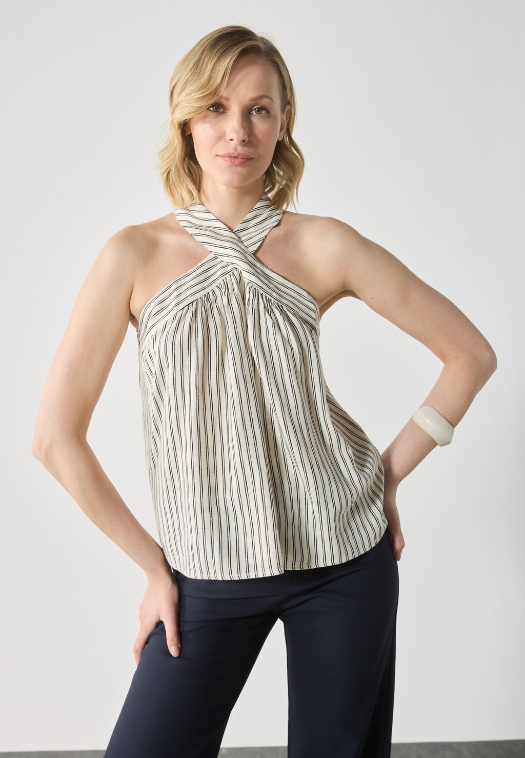 

Блуза LINEN BLEND MIX TOP - Top Anna Field, кремовый