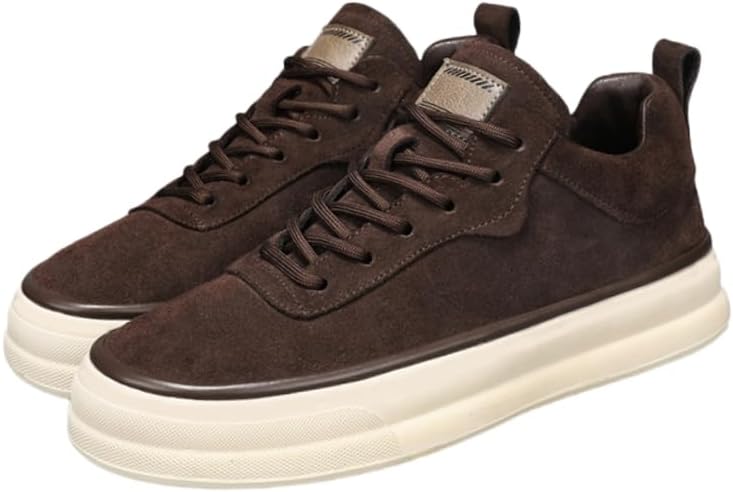 

Мужские стильные кеды однотонного цвета, низкие, удобные, с шнуровкой, спортивные, с ПВХ подошвой, стелькой из ЭВА, с закругленным носком, подходят для повседневной носки и для всех сезонов Hoalox, кофейный