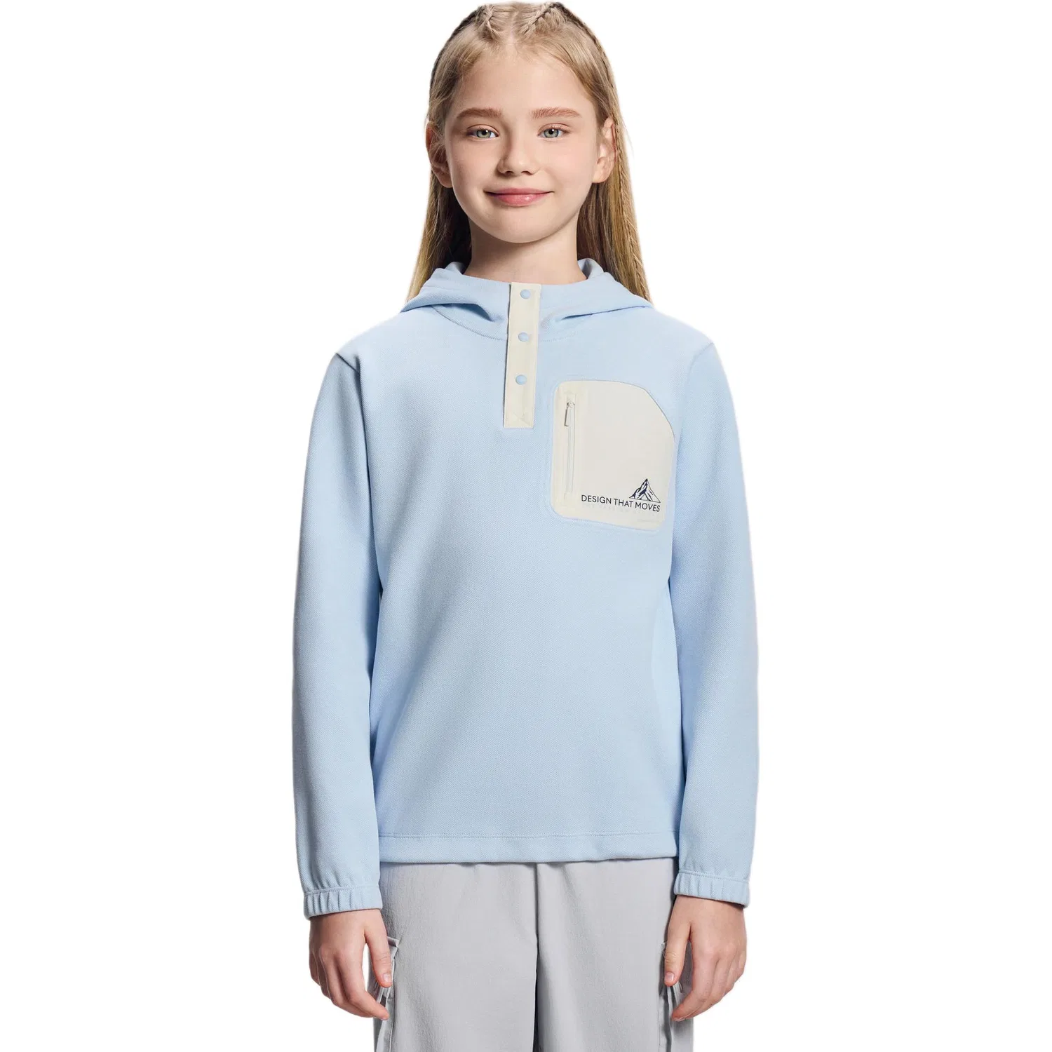 Детская толстовка с капюшоном Moderate DESCENTE, BU-Blue