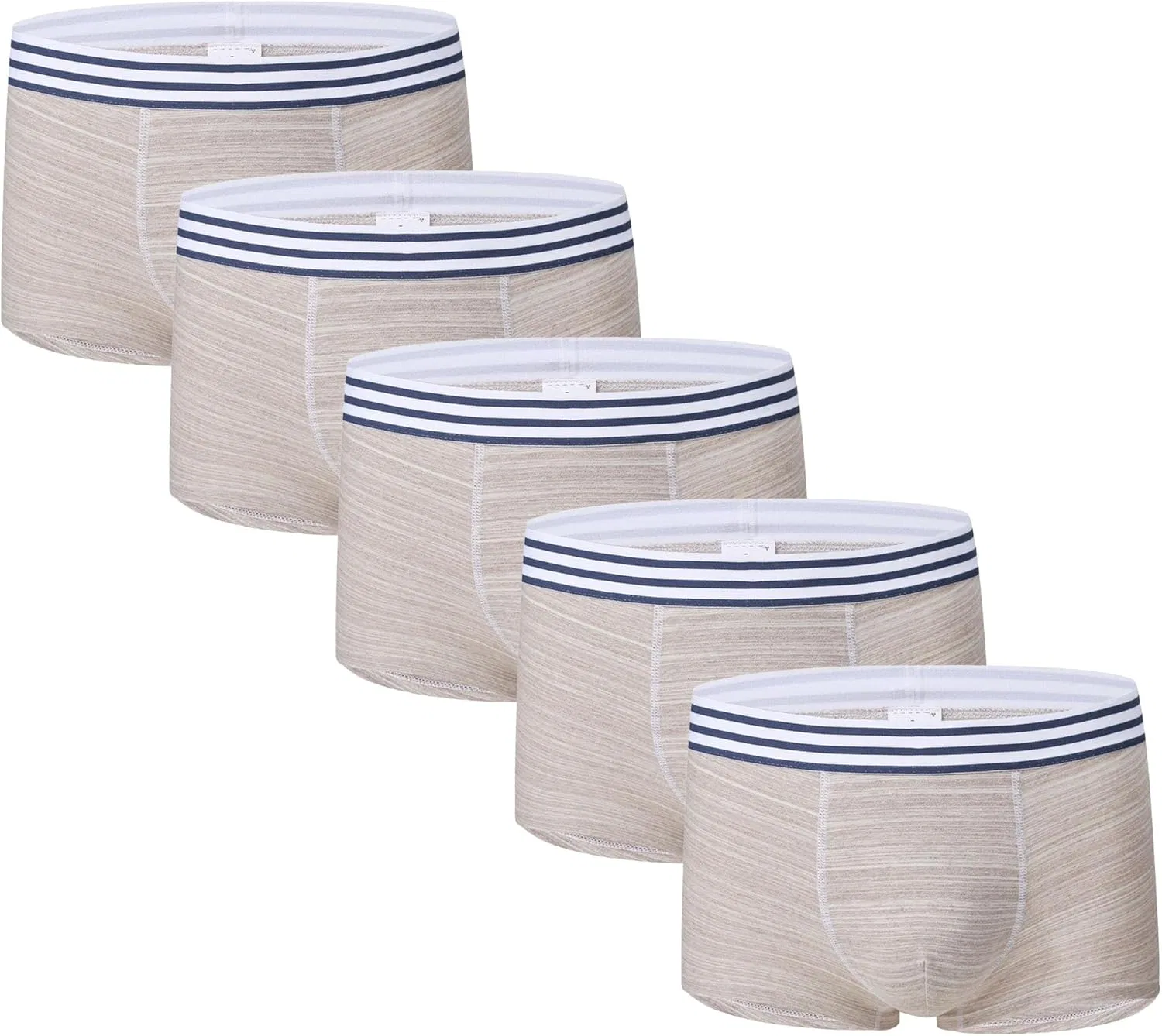 Боксеры полосатые хлопковые Light Coffee-5pc