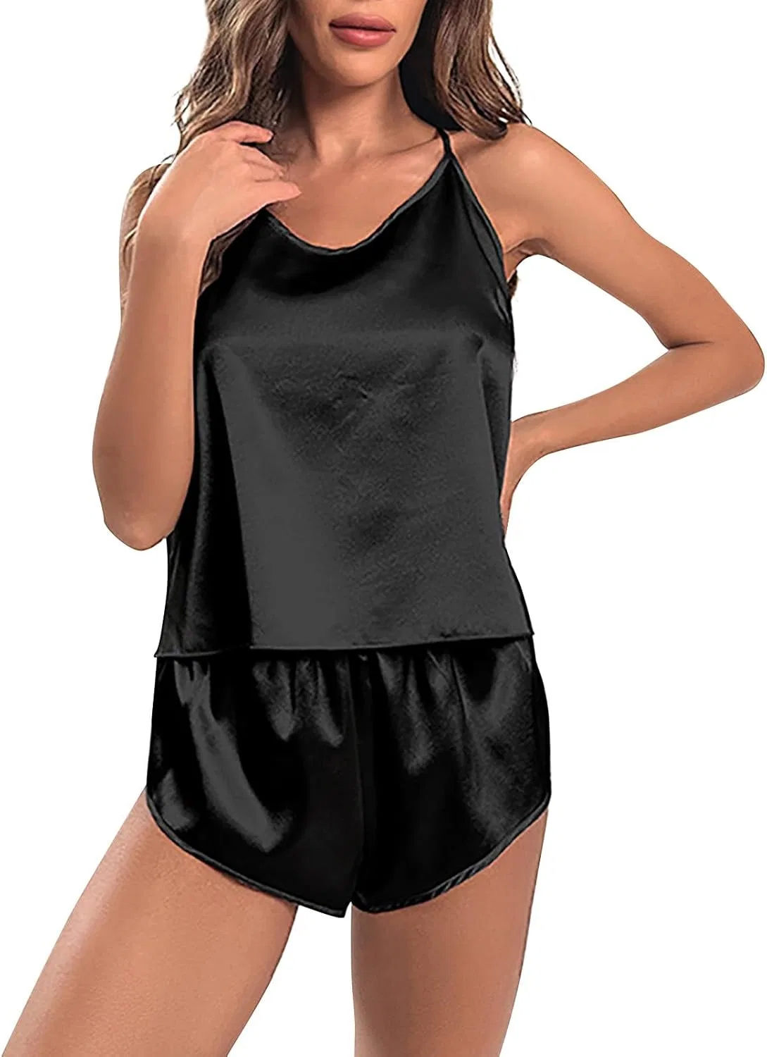 Комплект пижамы Satin Pajama Sets, Black