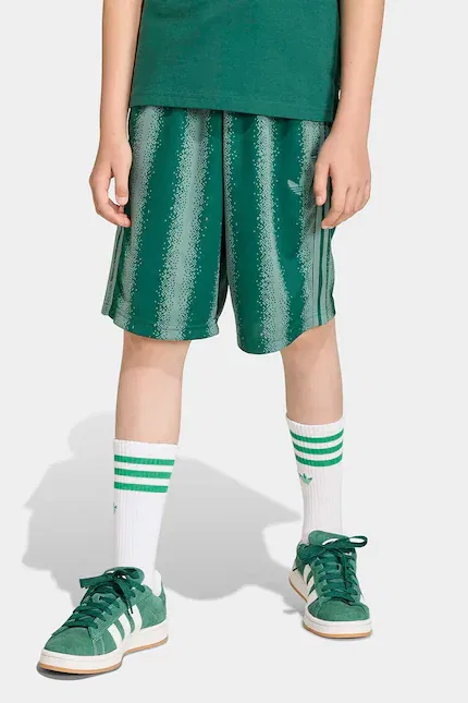 Шорты детские с узором Adidas Originals, зеленый