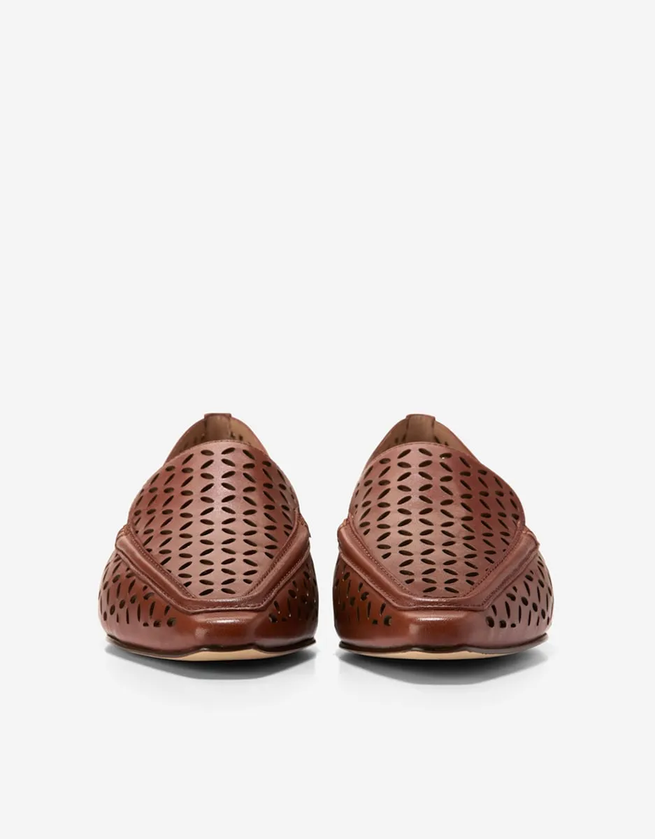 Женские мокасины из перфорированной кожи Cole Haan, коричневый — фото 2