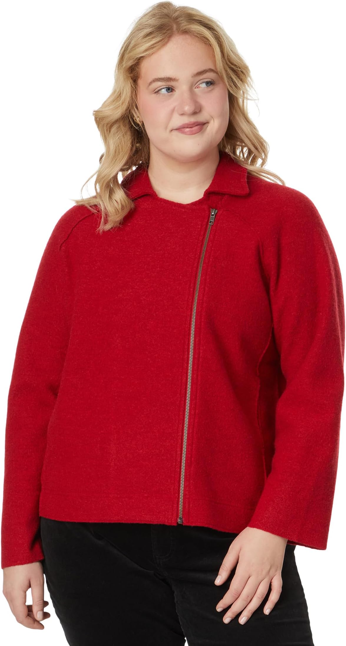 

Куртка Eileen Fisher Plus SizeMotorcycle Jacket With Zip Front, цвет Scarlet