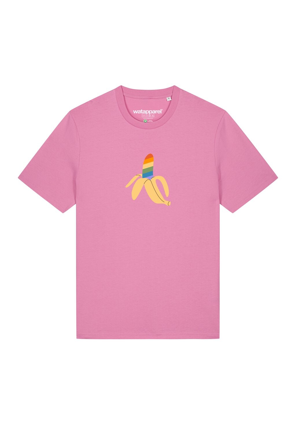

Футболка с принтом RAINBOW BANANA watapparel, светло-розовый