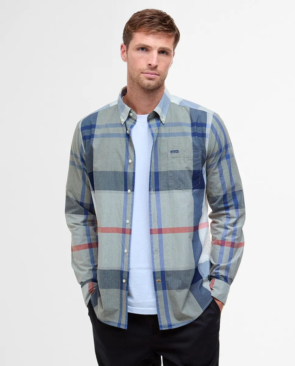 

Мужская рубашка с длинными рукавами и принтом Barbour, хаки