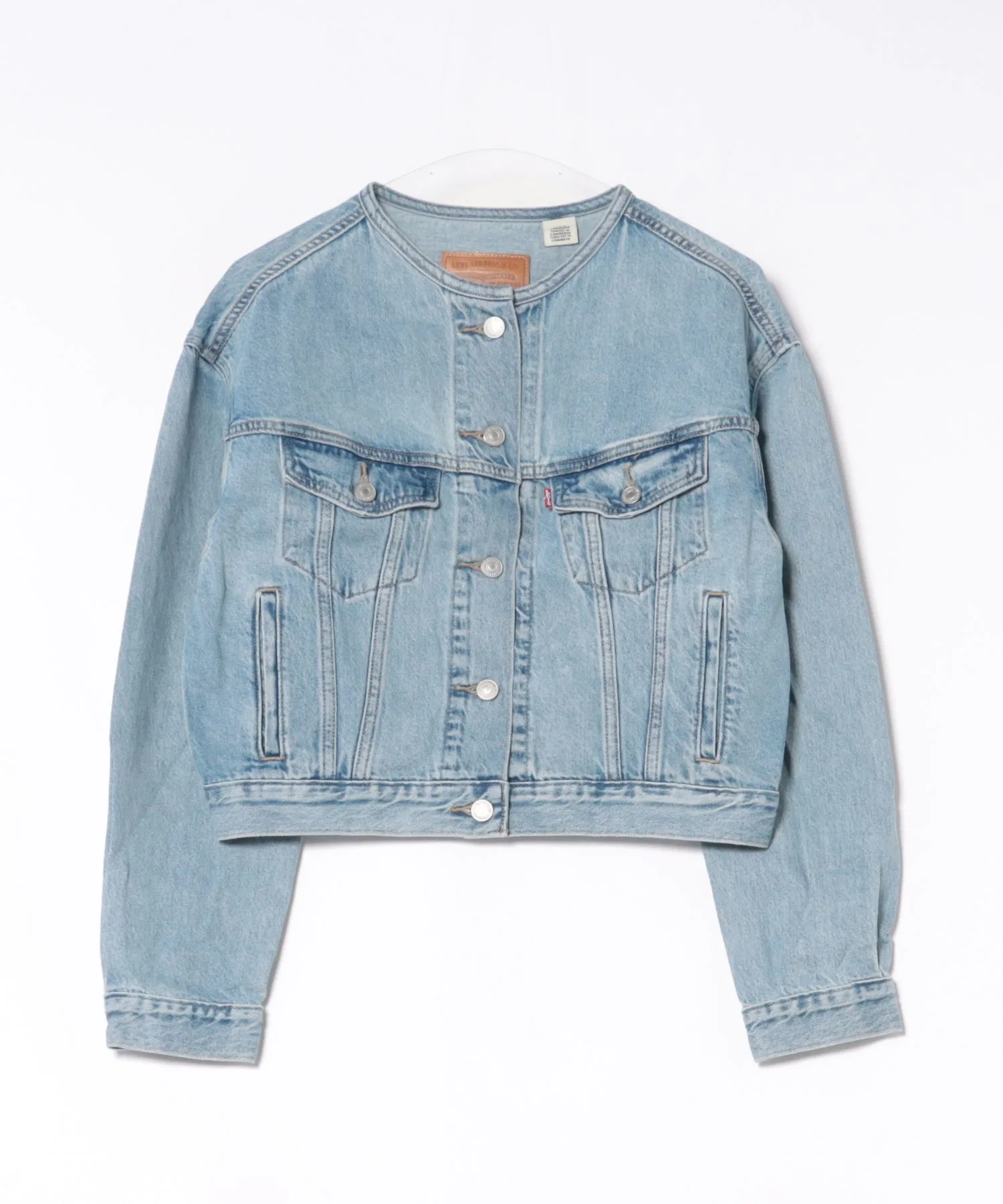 Джинсовая куртка Levi's без воротника, укороченная, в стиле 90-х, для дальнобойщиков.