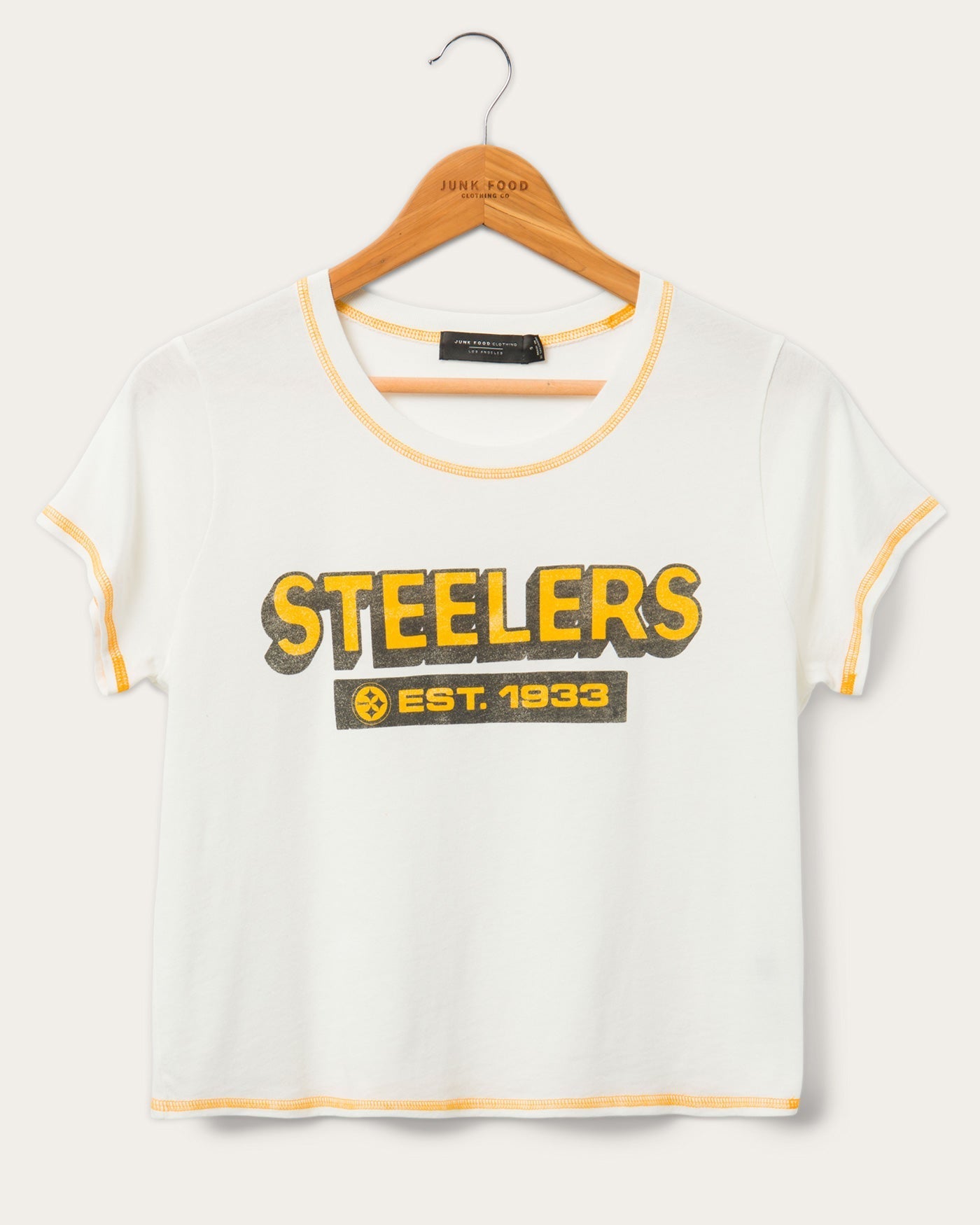 

Женская футболка плеймейкера Steelers Junk Food Clothing, цвет sugar/mustard