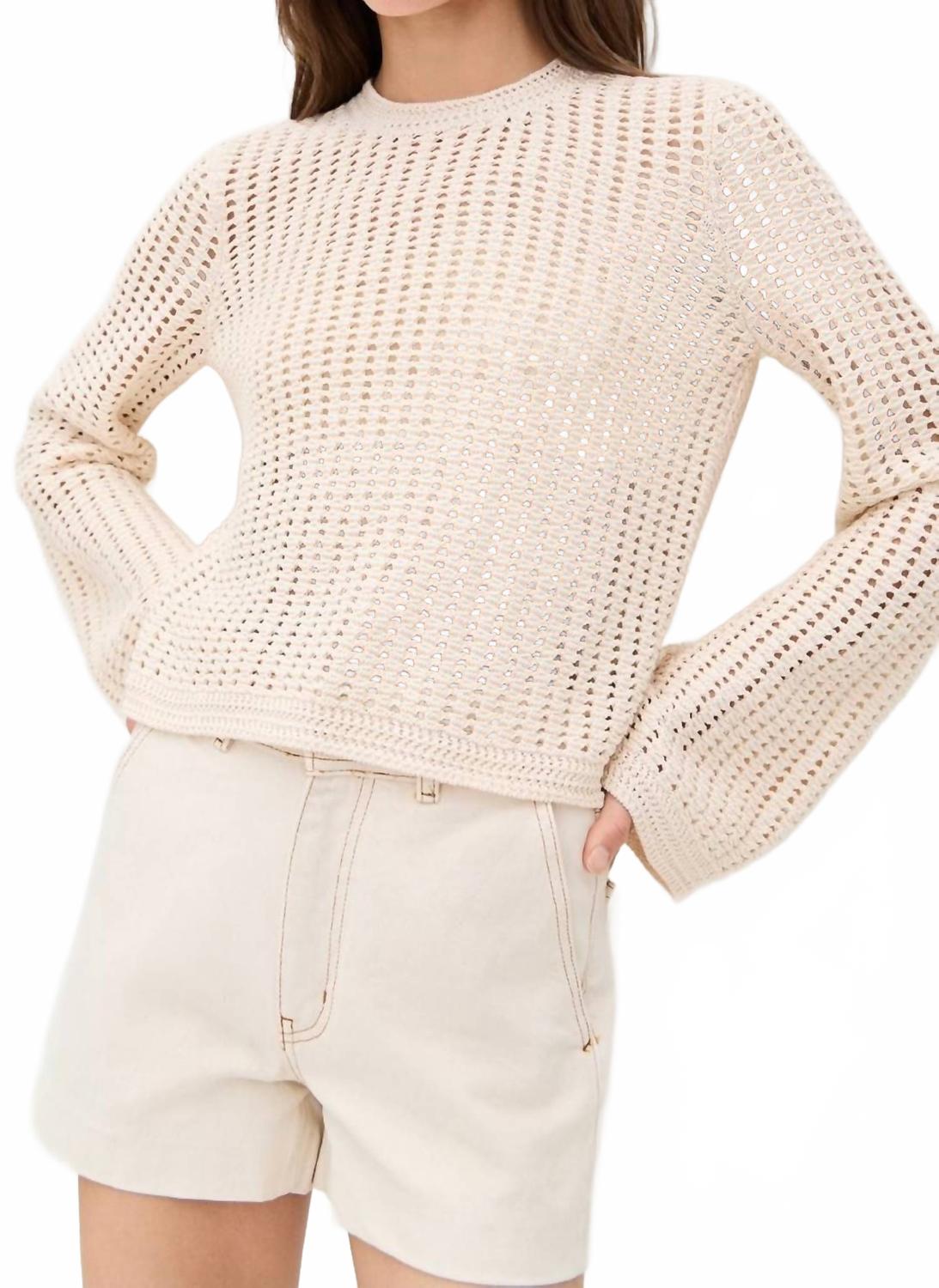 

Вязаный свитер с колокольчиками в цвете алебастр FRAME, Alabaster