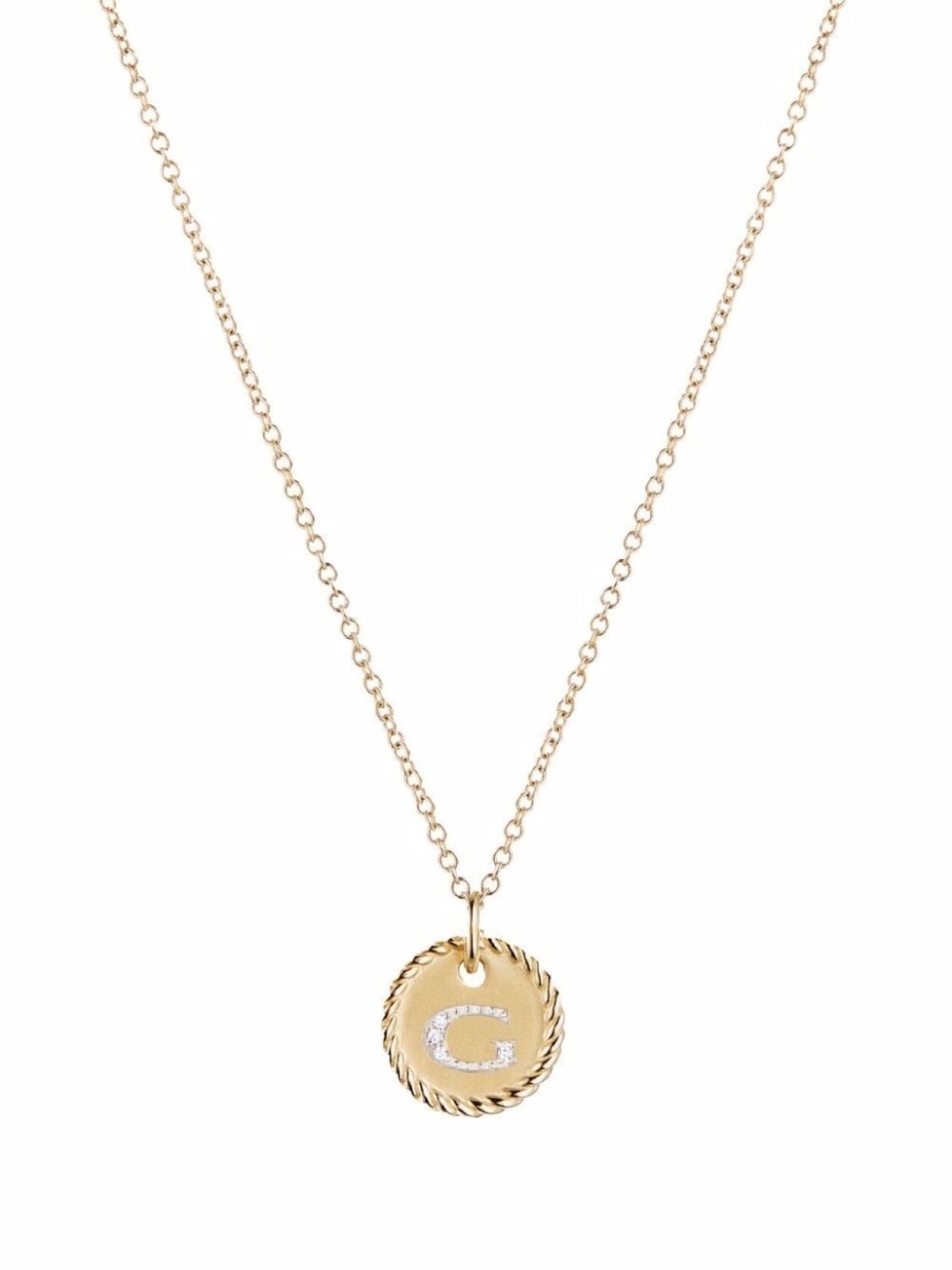 

Колье Initial G из желтого золота с бриллиантами David Yurman, золотой