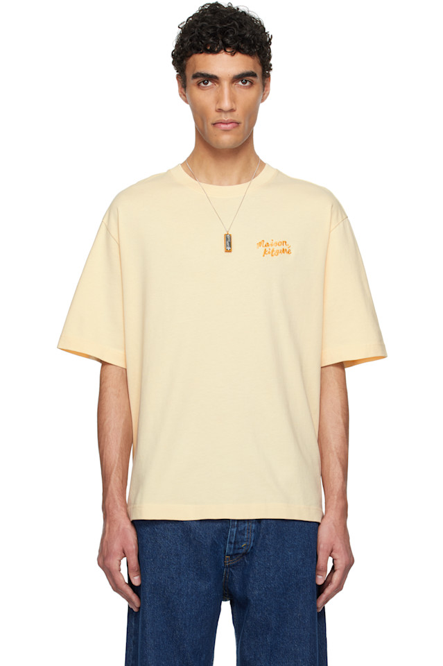

Футболка оверсайз с вышивкой от руки Maison Kitsuné Maison Kitsuné, цвет alabaster