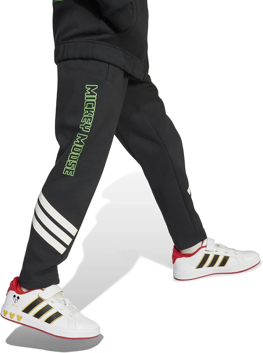 Детские штаны Adidas унисекс с изображением Микки Мауса от Disney, Black/Off White/Lime Burst — фото 4