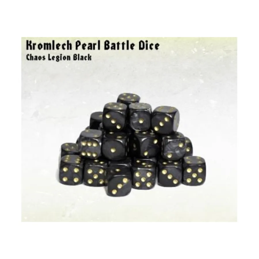 

d6 Легион Хаоса Черный с Золотом (25), Battle Dice (Kromlech)