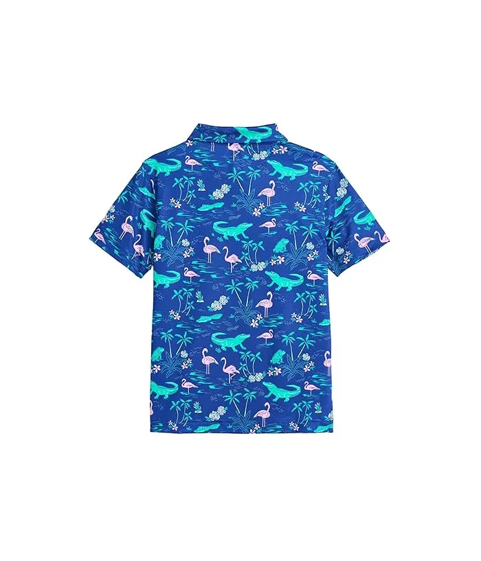Поло Chubbies Kids The Lil Swamp And Circumstance Performance Polo, Bright Blue/Pattern Base — фото 2
