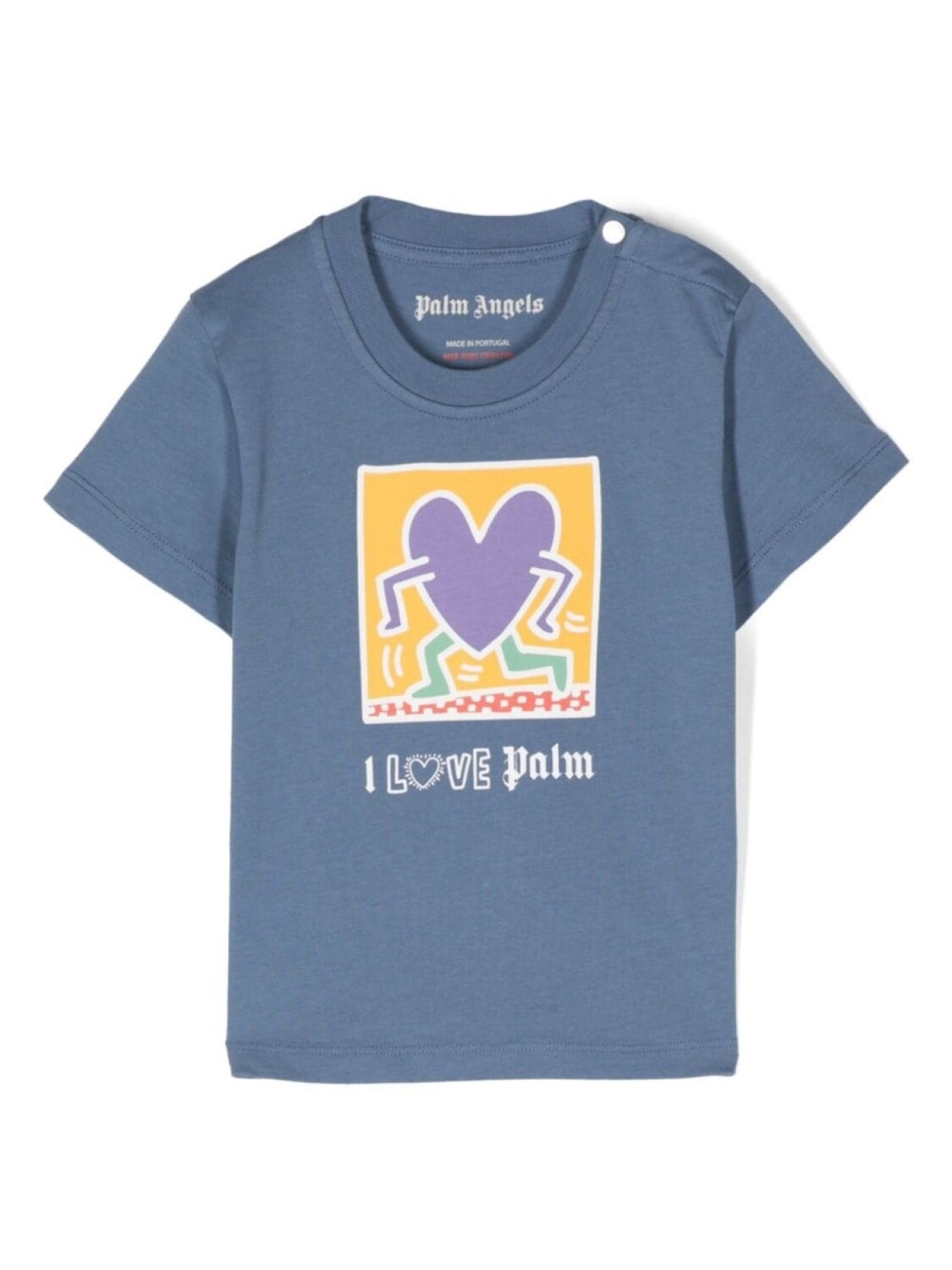 

Palm Angels Kids футболка с принтом из коллаборации с Keith Haring, синий