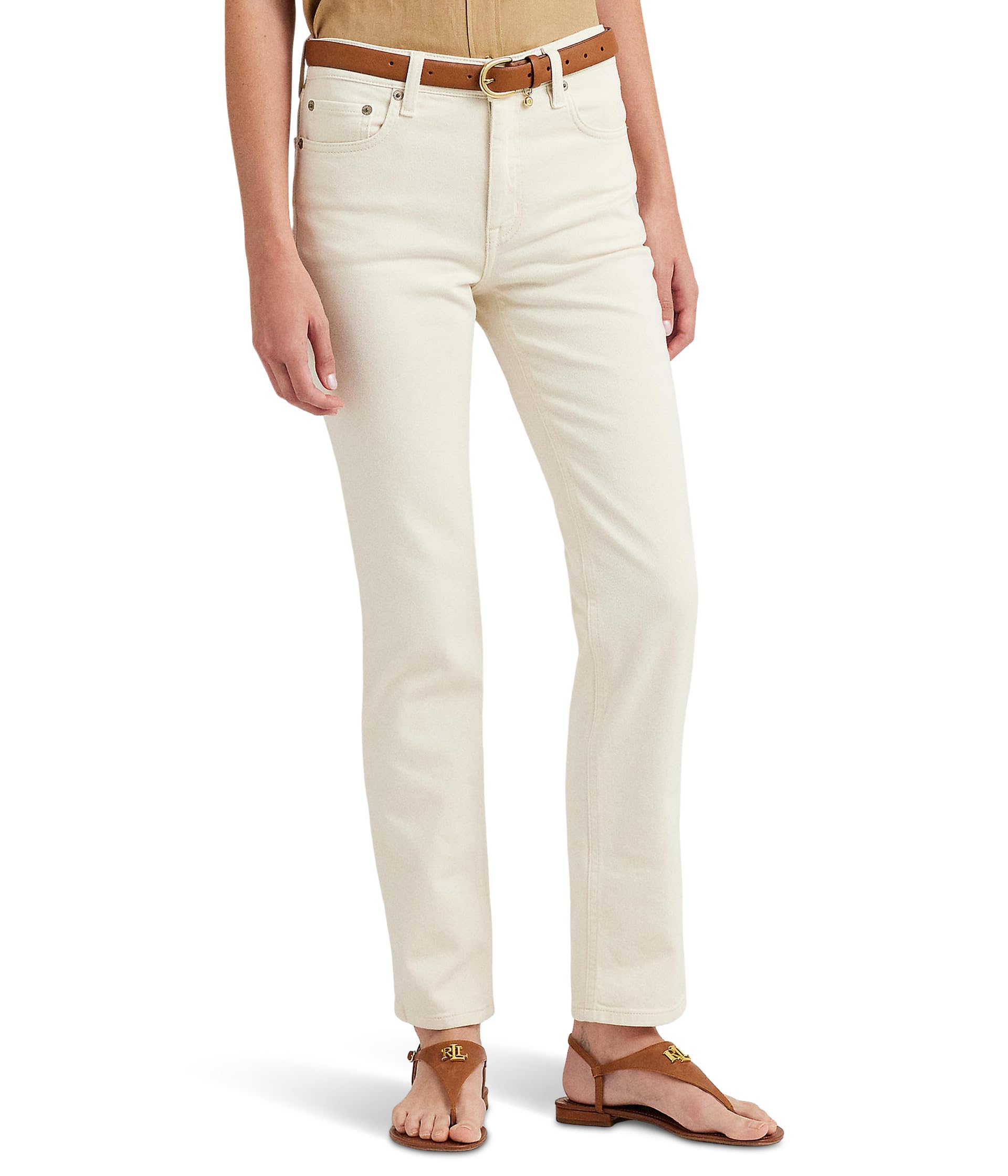 

Джинсы Lauren Ralph Lauren Petite High-Rise Straight Ankle Jean, Cream Wash