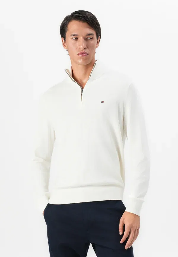 Джемпер Tommy Hilfiger Pima org ctn cashmere zip mock, цвет слоновая кость — фото 4