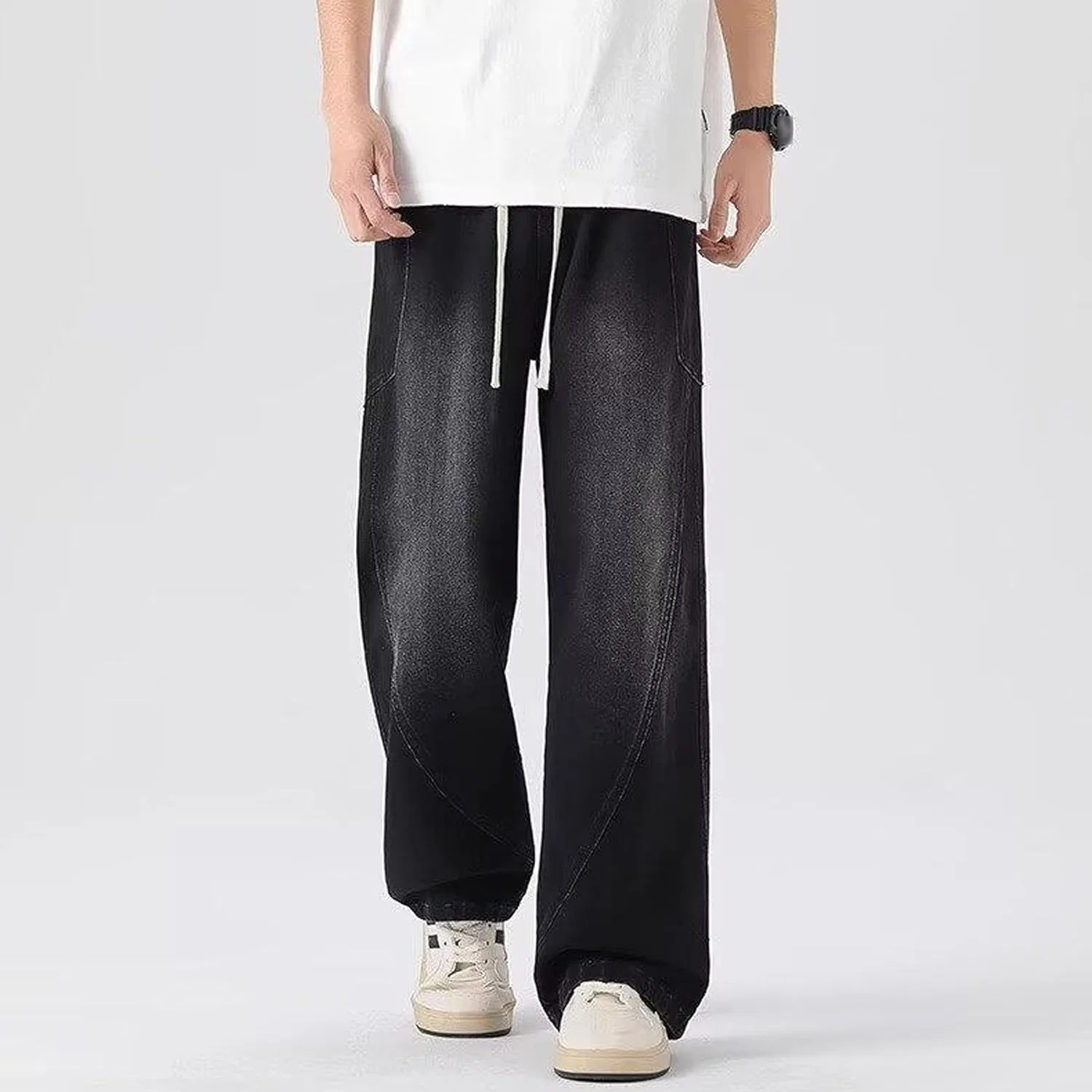 Джинсы широкие Baggy Cargo, Black — фото 2