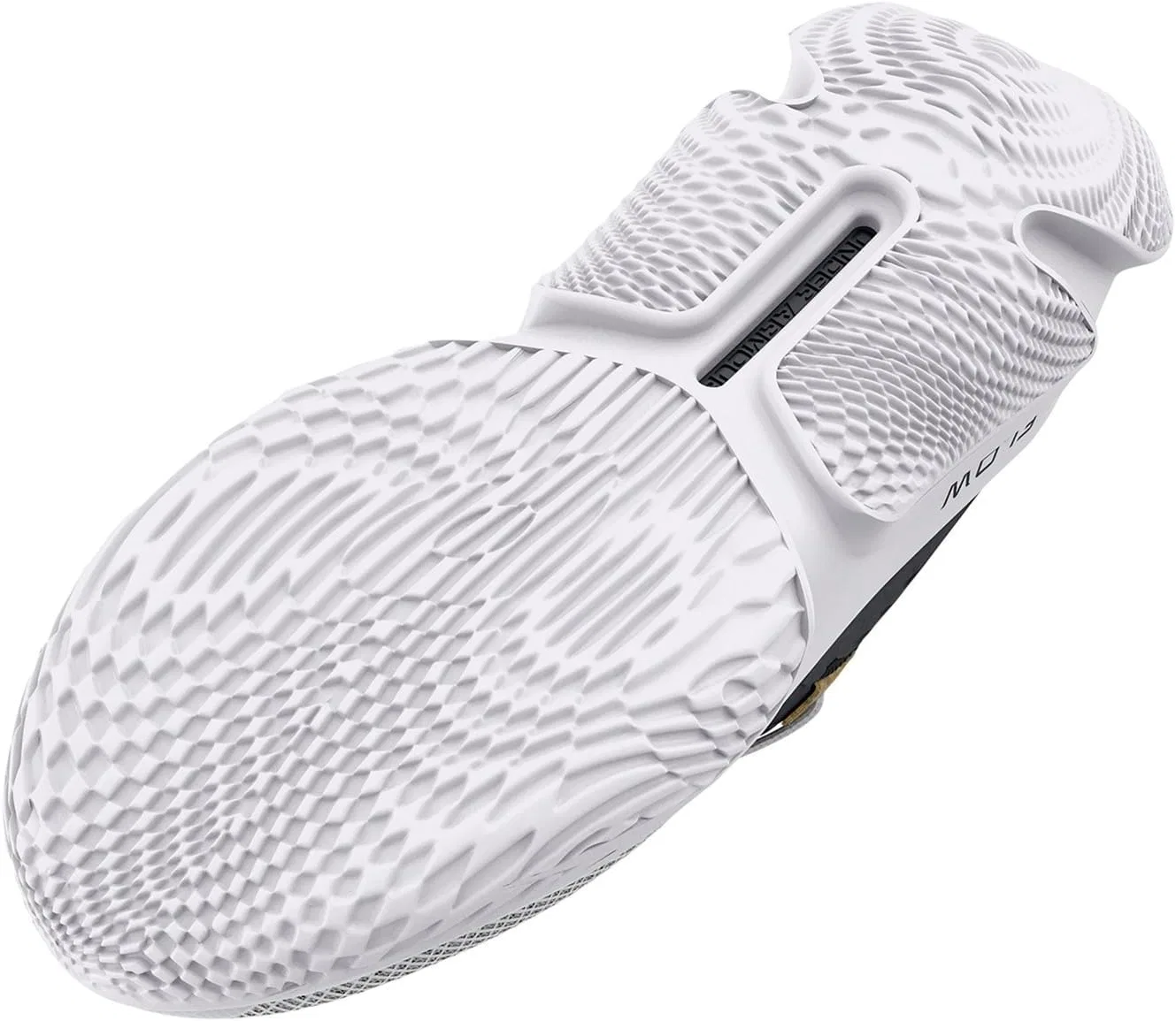 Баскетбольные кроссовки Under Armour Unisex UA Flow Futr X 2 для игры на корте, White Black Metallic Gold. — фото 4
