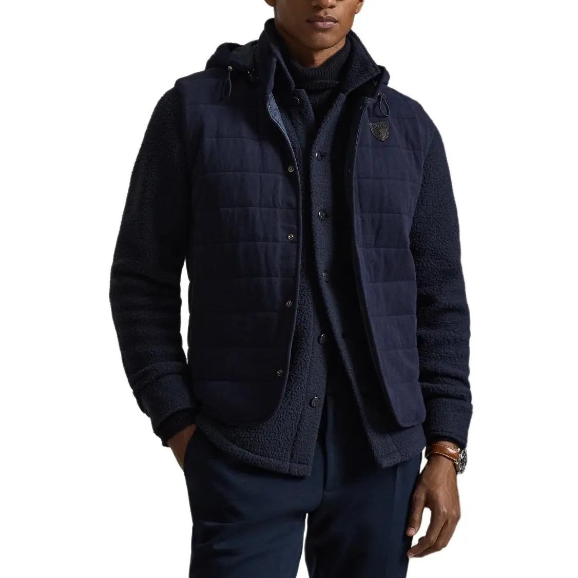 Polo Ralph Lauren Жилет мужской темно-синий с несъемным капюшоном Moderate Others — фото 3