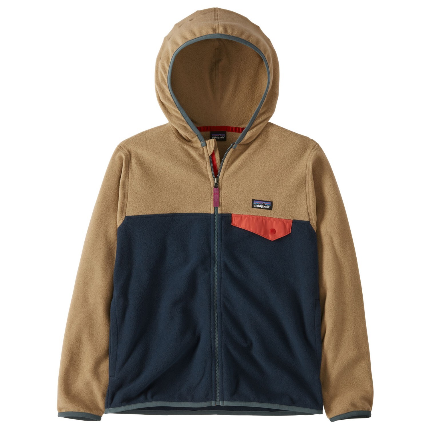 

Флисовая жилетка Patagonia Kid's Micro D Snap T, цвет New Navy/Grayling Brown