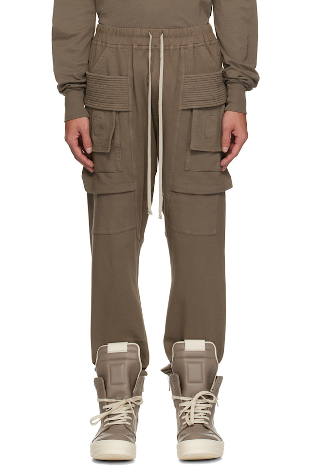 

Голливудские брюки карго с завязками Creatch Rick Owens Drkshdw, цвет dust