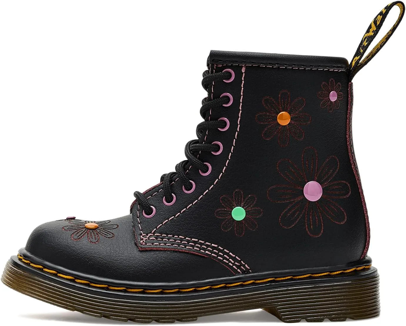 Ботинки Dr. Martens 1460 унисекс для детей (малыши), черный/розовый — фото 4