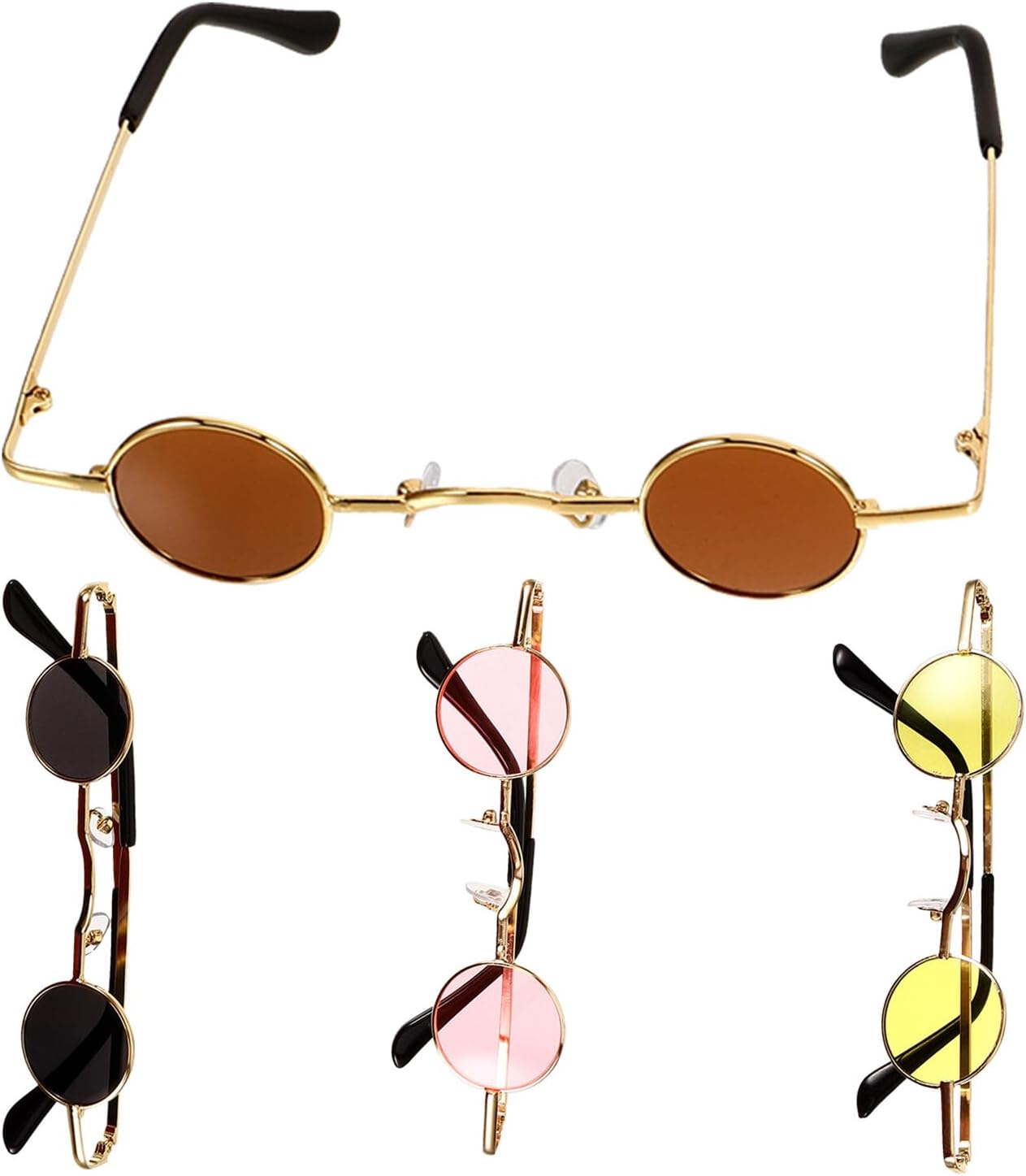 

Металлические солнцезащитные очки для женщин и мужчин, ретро-очки в маленькой оправе с золотой рамкой и защитой от УФ-излучения, модные летние очки для отдыха и прогулок на природе MOBUTOFU