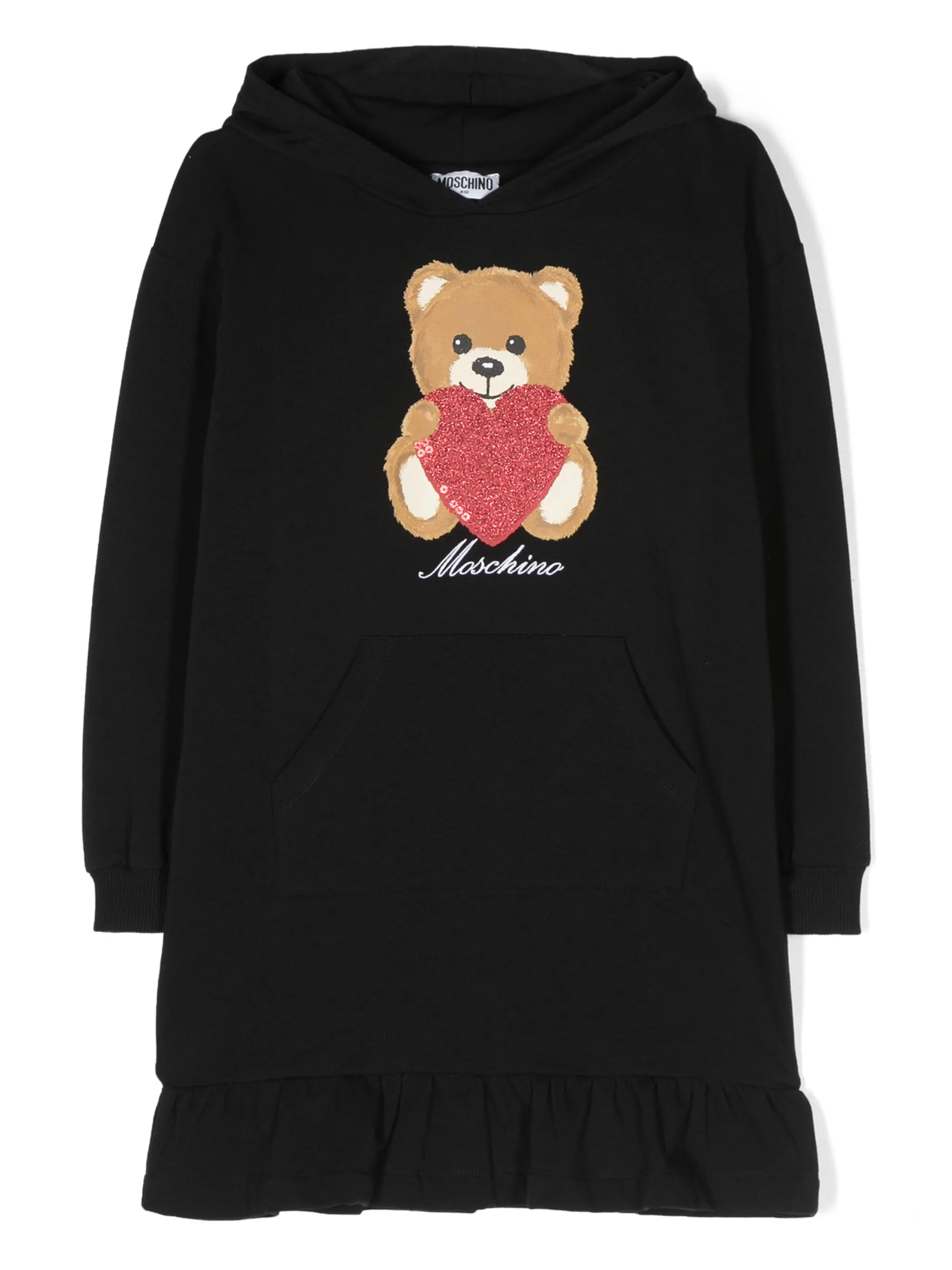 

Платье-худи с принтом Teddy Bear Moschino Kids, черный