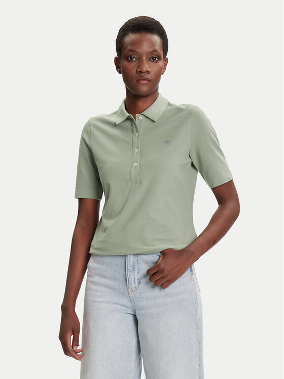 

Поло slim fit Shield 4202231 Gant, зелёный