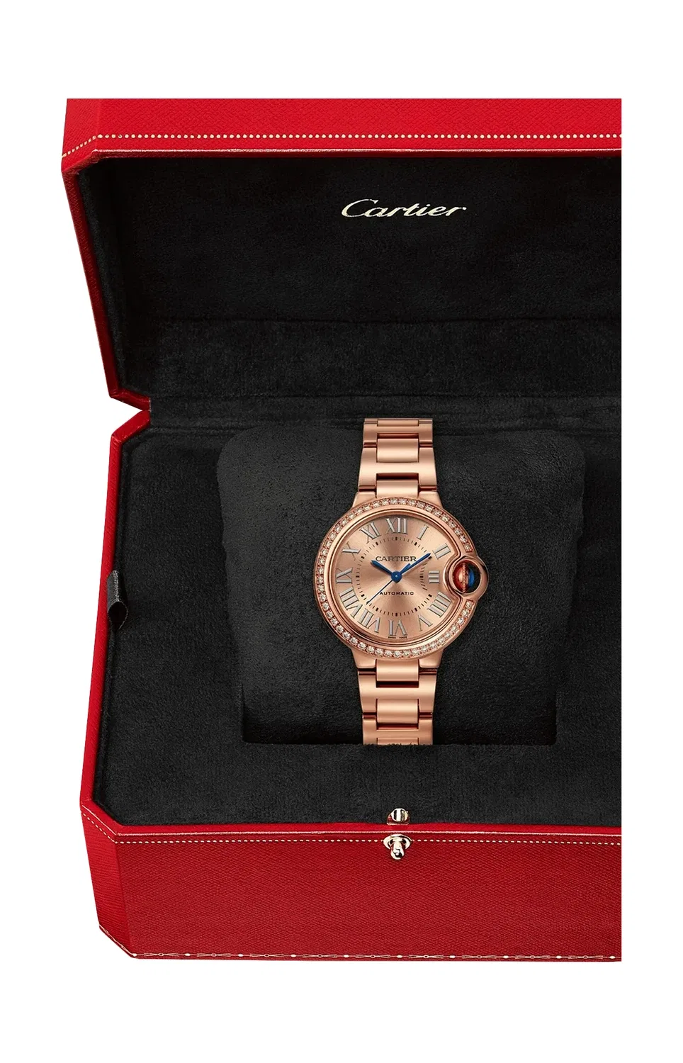 Ballon Bleu de CARTIER 33 мм, автоматические, розовое золото, бриллианты - WJBB0077, золотой — фото 2