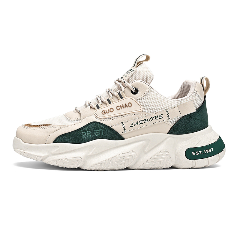 

Locke Прочные дышащие легкие мужские низкие кеды бежево-зеленые, цвет Beige Green