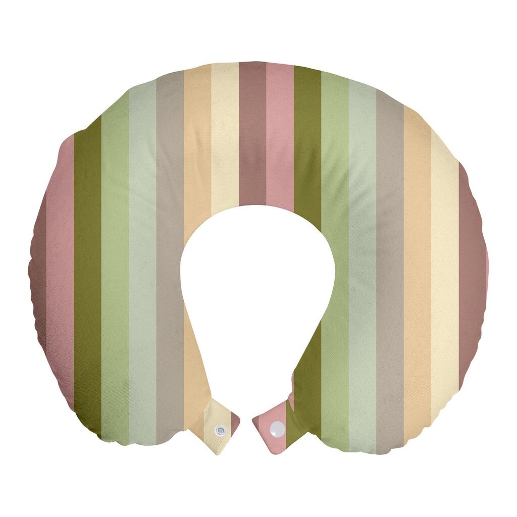 

ABAKUHAUS Stripes Дорожная подушка для шеи, ленты пастельных тонов, пенопластовые дорожные принадлежности для самолетов и автомобилей, 30x30 см, разноцветные