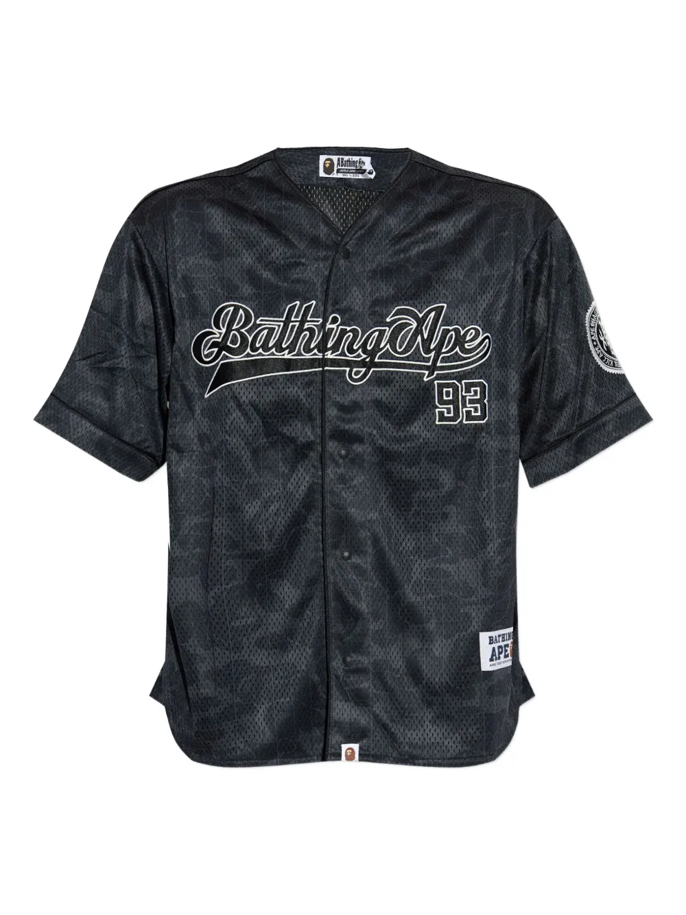 

Бейсбольная рубашка с камуфляжными полосами A BATHING APE, черный