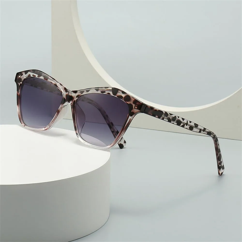 

Солнцезащитные очки «кошачий глаз» для женщин, градиентные, защита от УФ-излучения UV400; солнцезащитные очки для мужчин, двухцветные DSVIGF, C4 Green Grey