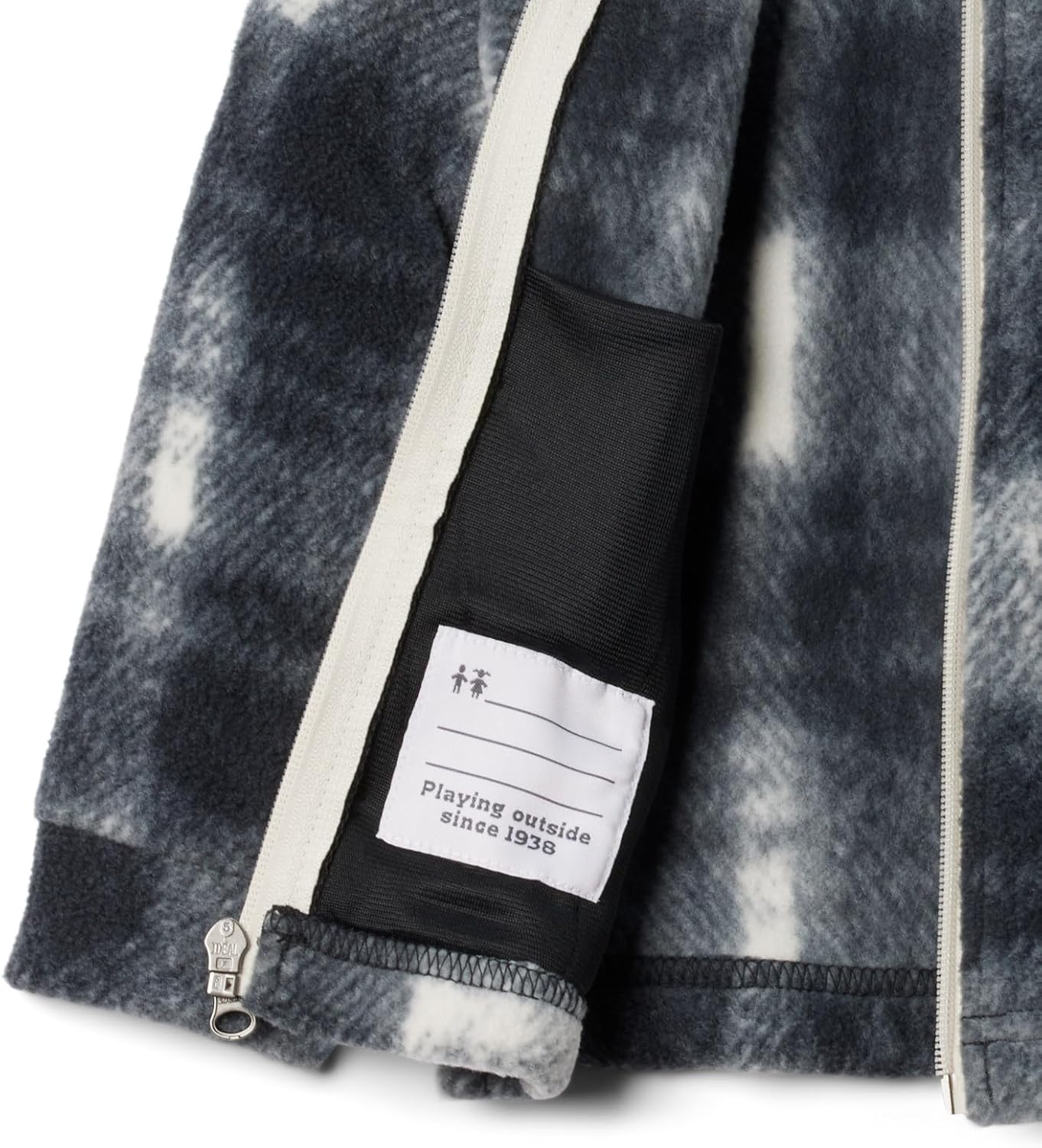 Детская флисовая куртка Columbia Kids Benton Springs II с принтом, Chalk Omblur Tonal — фото 3