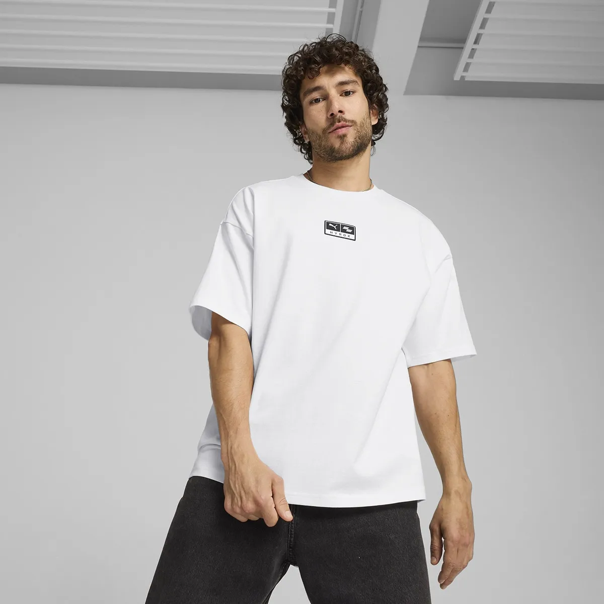 

Футболка мужская HYROX x оверсайз с принтом Puma, белый