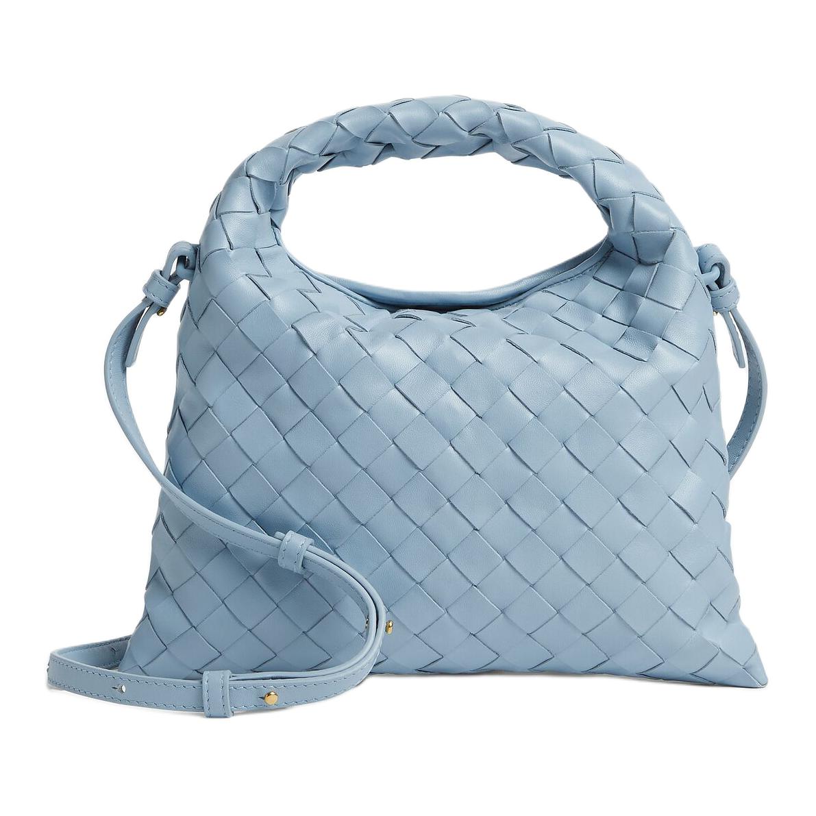 

Bottega Veneta Сумка Intrecciato из коровьей кожи, мини-сумка через плечо, кроссбоди женская Ice Blue