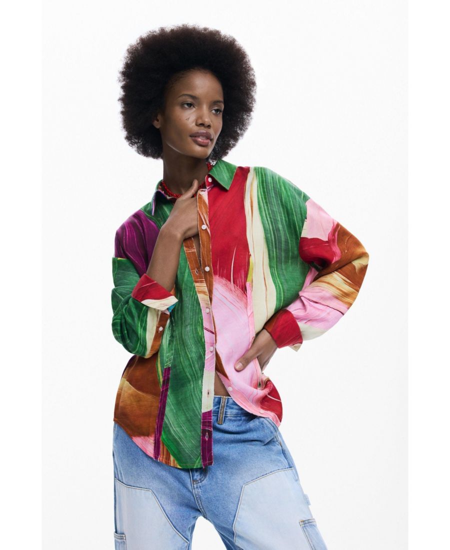 

Женская приталенная рубашка с принтом Desigual, Multi
