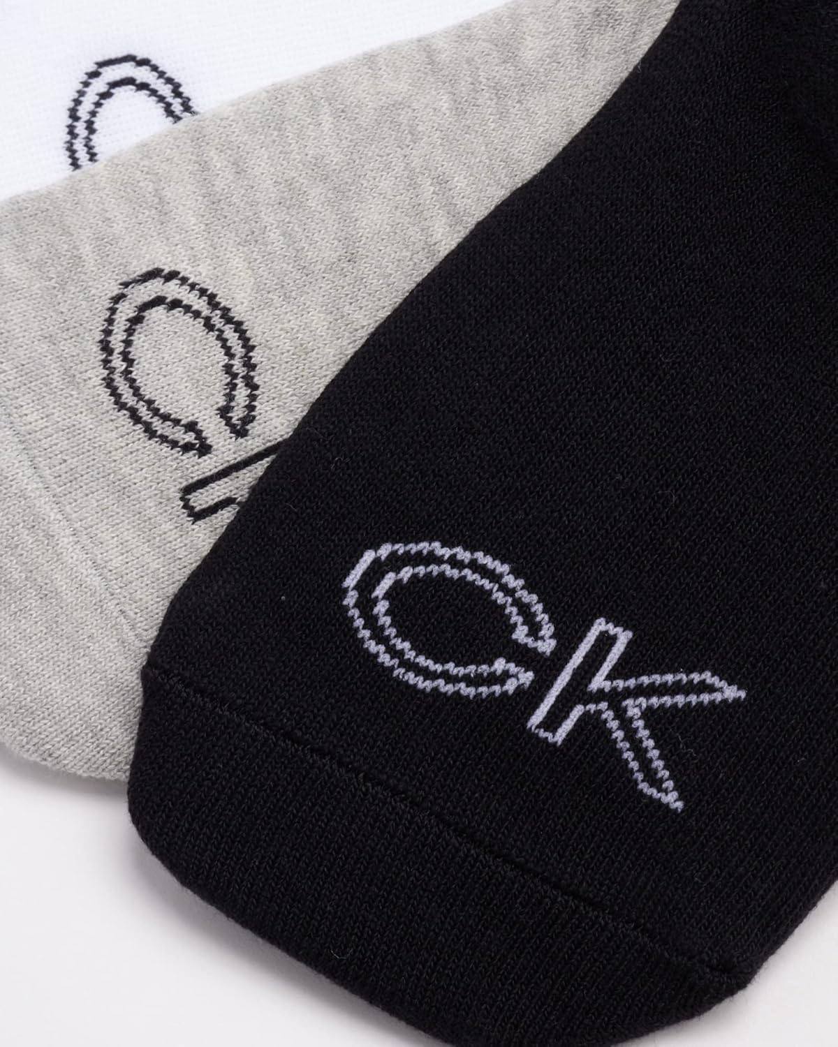 Женские носки Calvin Klein Liner Socks - 12 пар легких хлопковых носков-невидимок для женщин, Grey/White/Black — фото 3