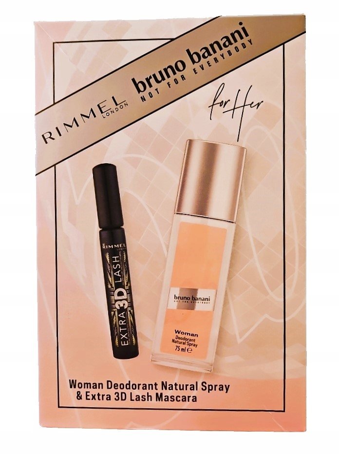 

RIMMEL BRUNO BANANI Набор косметики для женщин тушь для ресниц + дезодорант-распылитель
