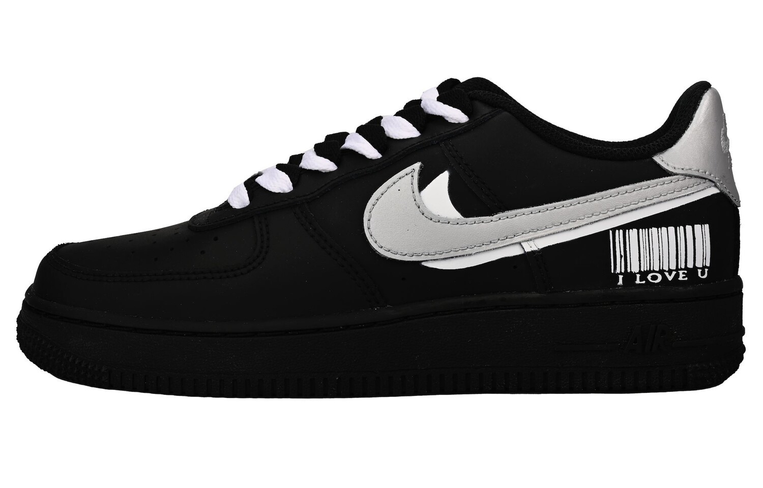 

Кроссовки Nike Air Force 1 Skateboarding Shoes Women's Low-top Black/silver, черный