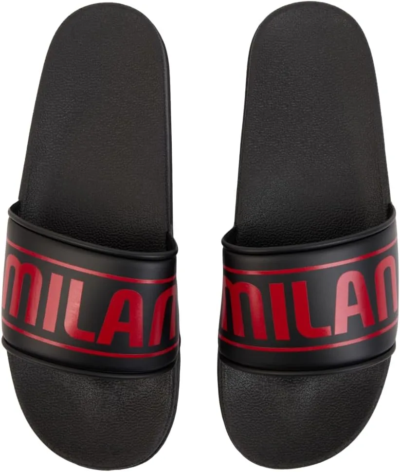 Домашние пляжные тапочки AC Milan унисекс с фаской. Официальный продукт A.C. Milan, черный