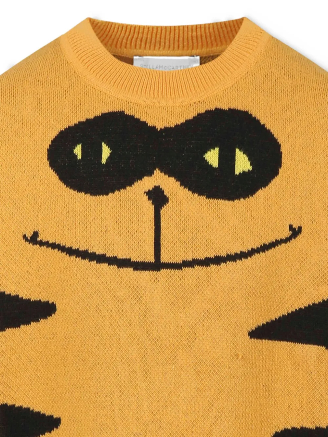 Детский оранжевый свитер Stella McCartney с изображением кота Stella McCartney Kids — фото 4