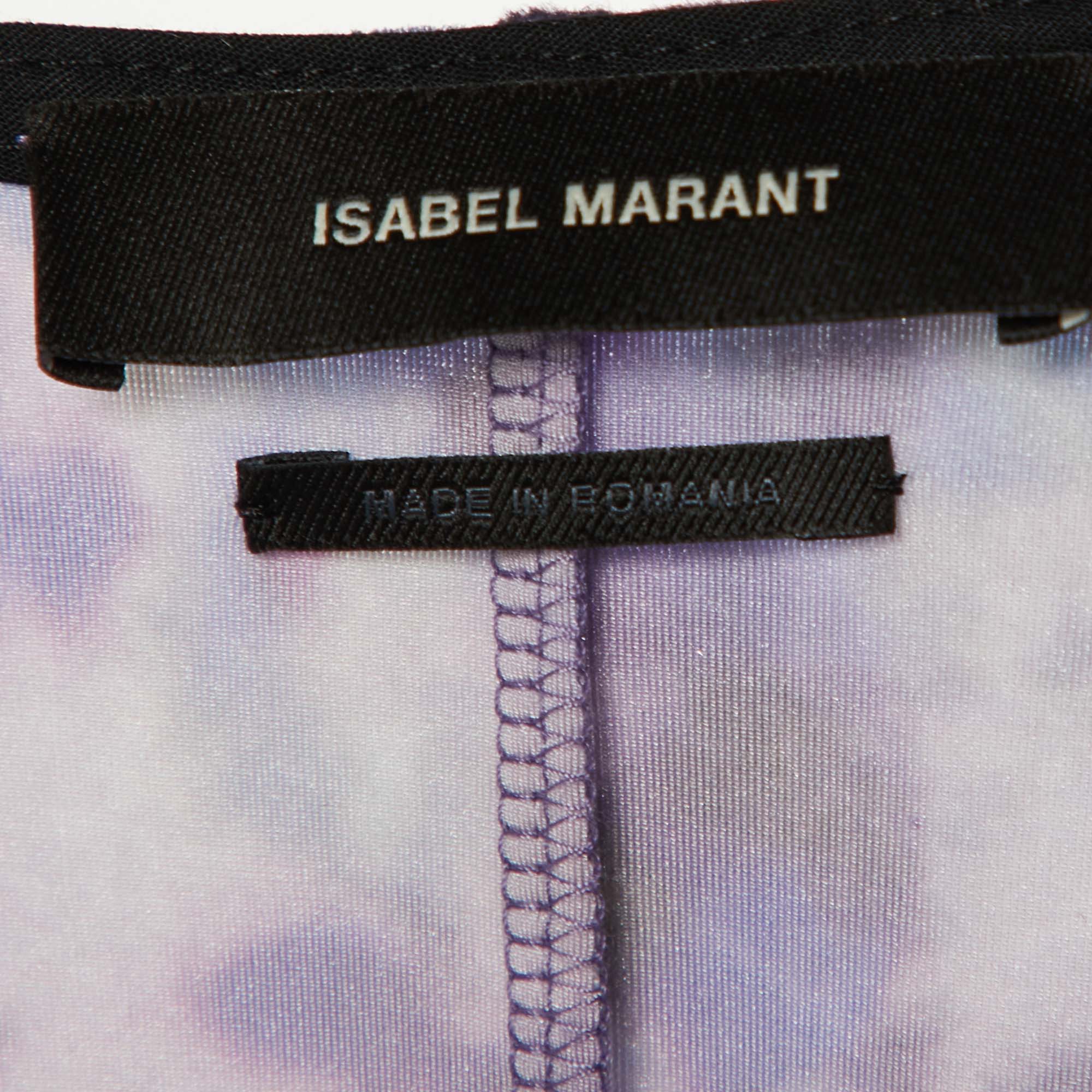 Топ Gubaia из фиолетового бархата с принтом от Isabel Marant — фото 4