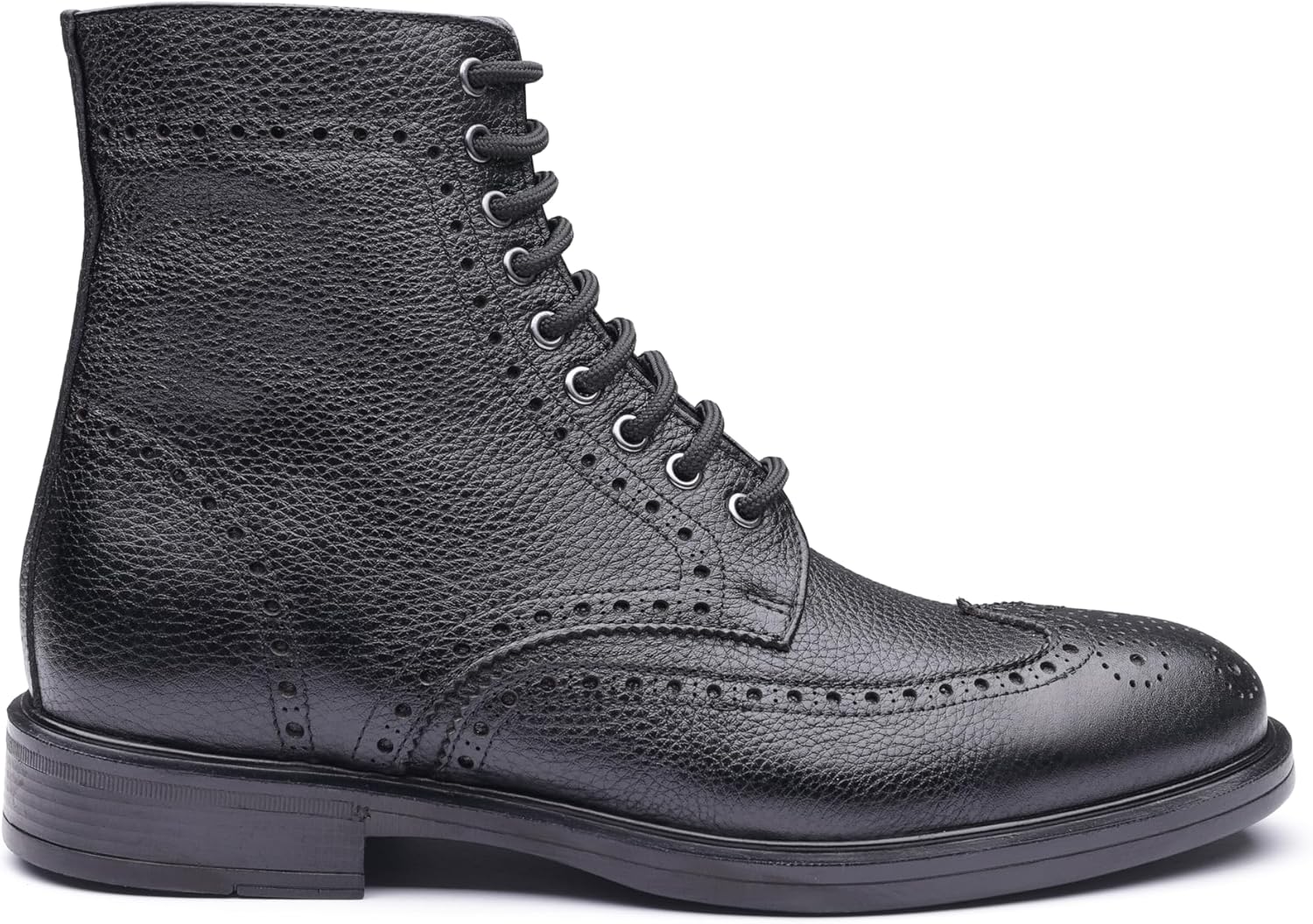 

Мужские черные кожаные ботинки броги на щиколотке - ручная работа из кожи полного зерна, боковая молния, удобные зимние классические ботинки Ek Enes Kara