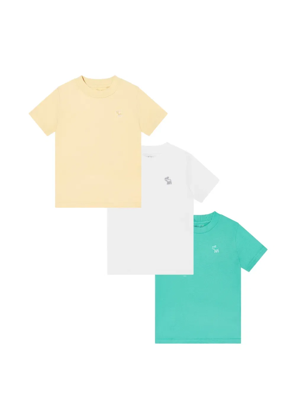 Футболки с вышивкой (комплект из трех штук) Abercrombie Fitch Kids, зеленый
